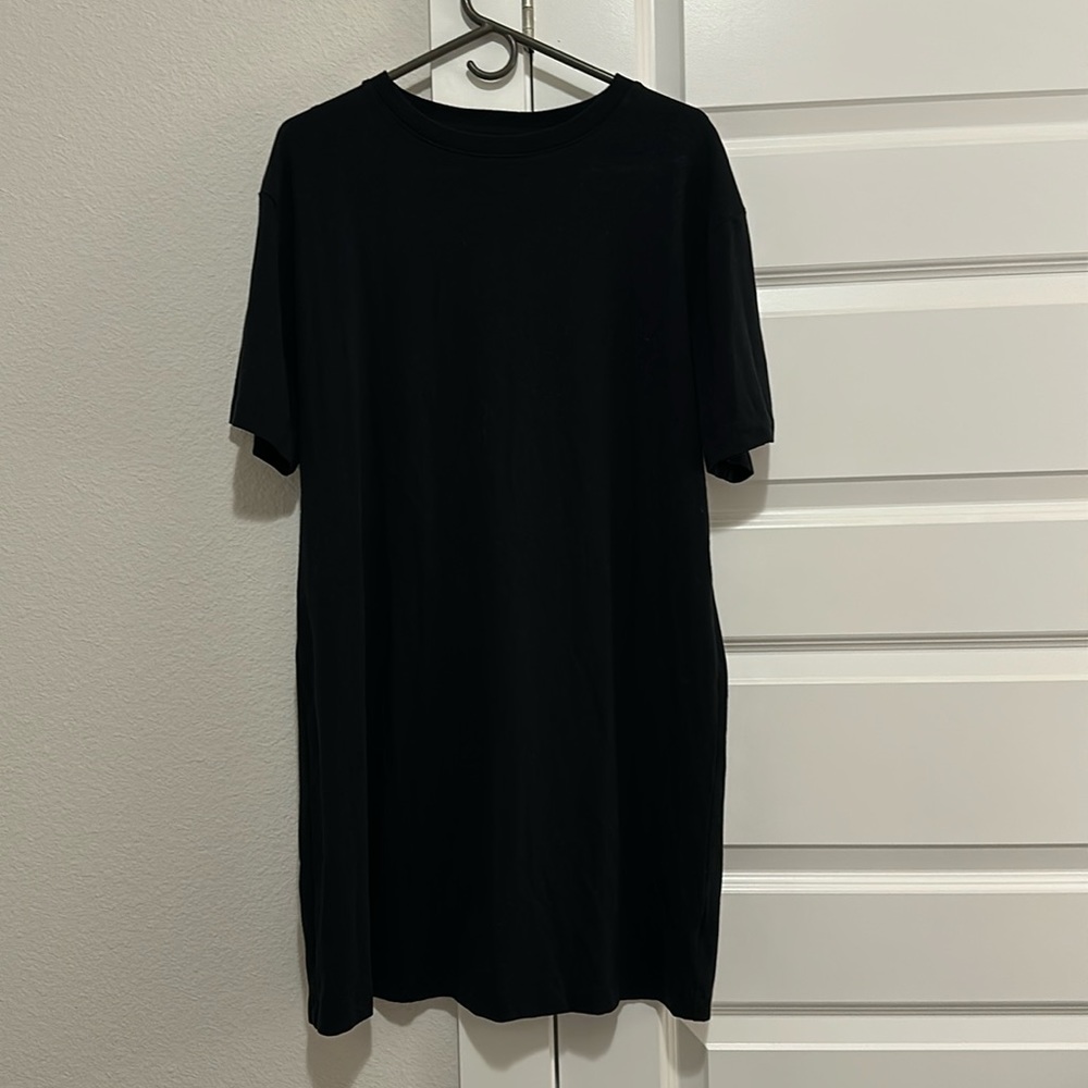 Casual Black T-Shirt Dress